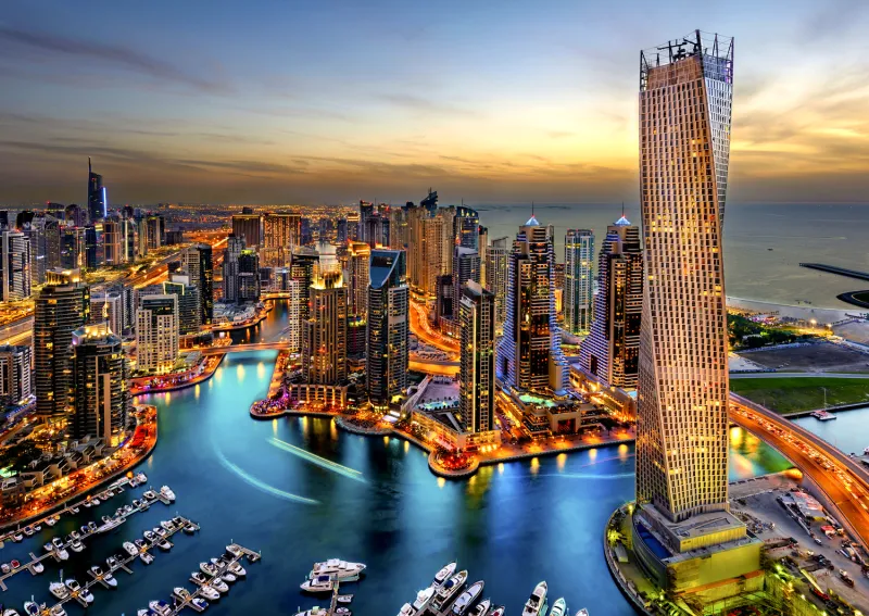 Marina de Dubaï la Nuit