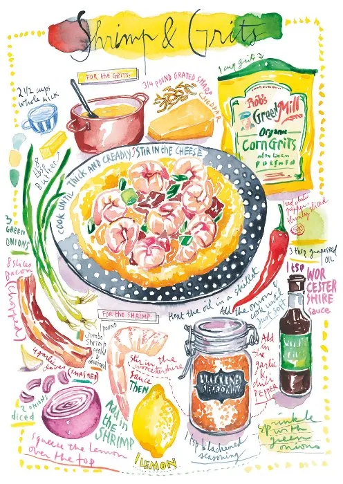 Crevettes et Grits