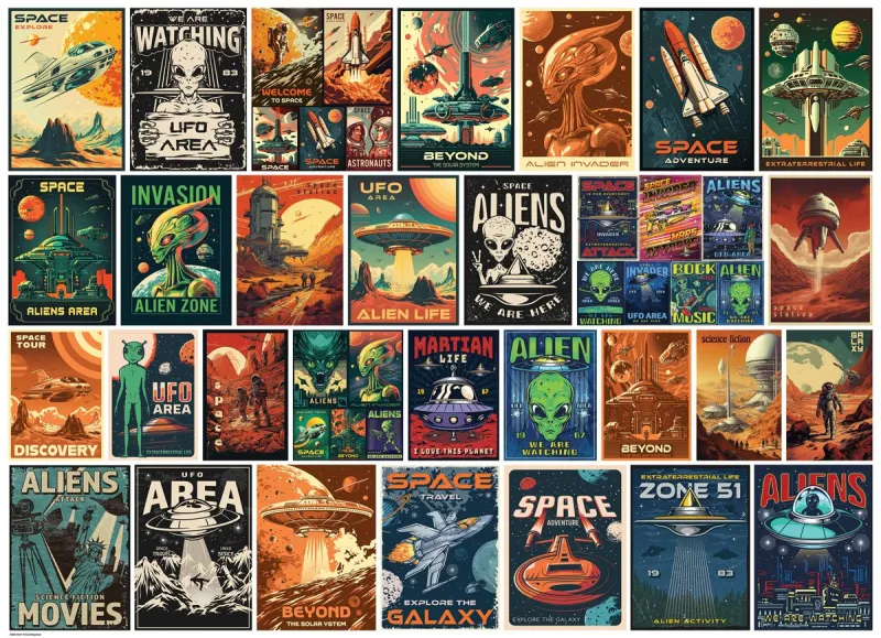 Affches Retro d'Extraterrestres