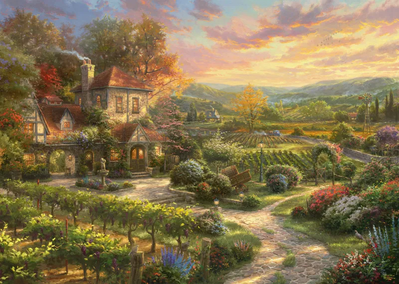 Thomas Kinkade - Dans le Vignoble