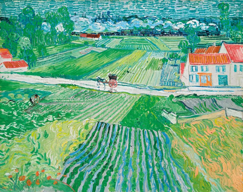 Puzzle en Bois Découpé à la Main - Paysage D'Auvers