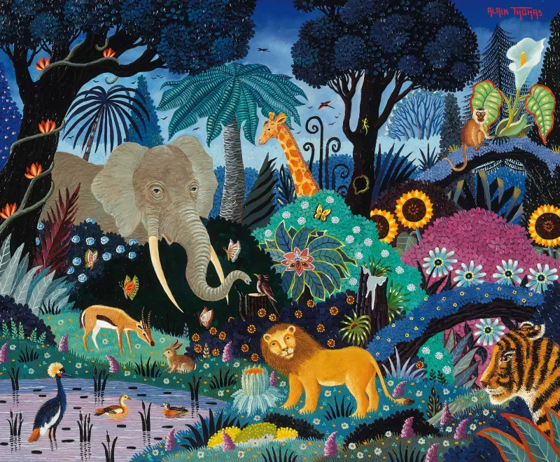 Puzzle en Bois Découpé à la Main - Nuit Dans La Jungle