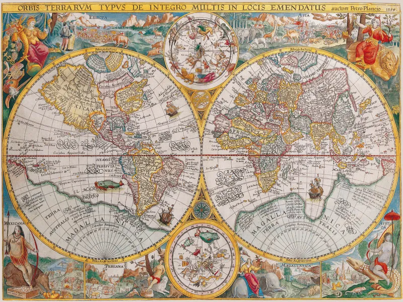 Mappemonde en 1594