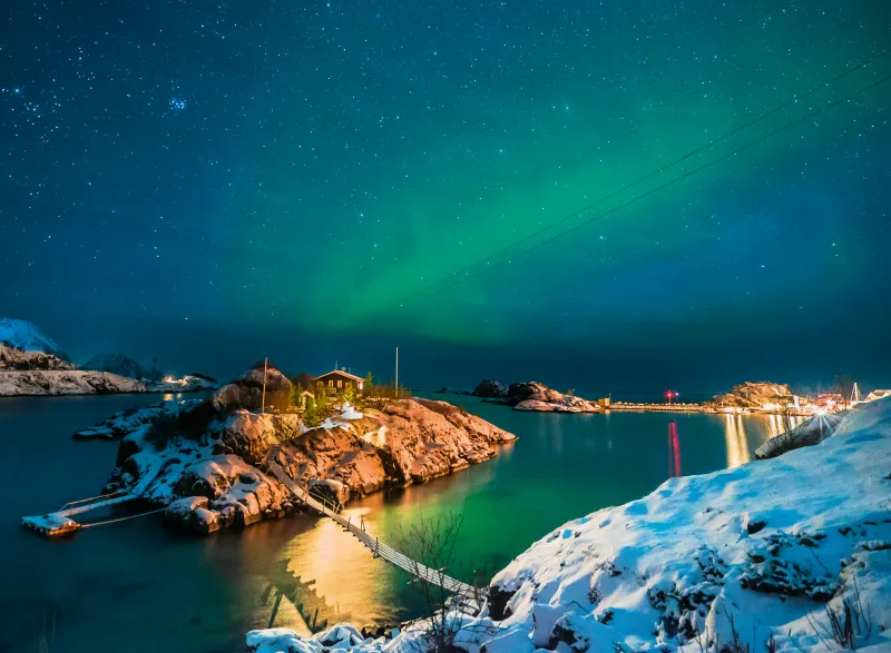 Lumières du Nord, Tromsø, Norvège (Puzzle Highlight, Scandinavian)