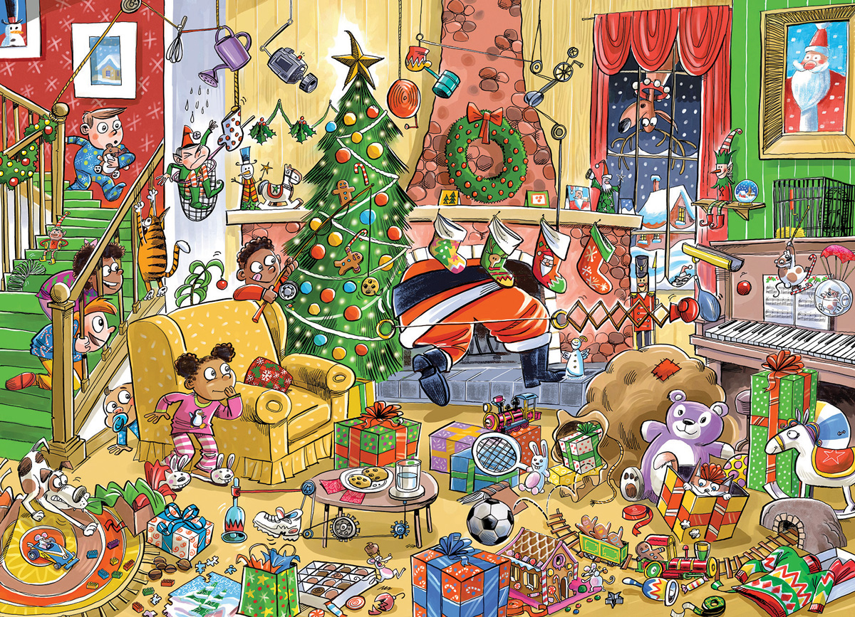 Catching Santa - Puzzle Famille (Pièces de Tailles Différentes)