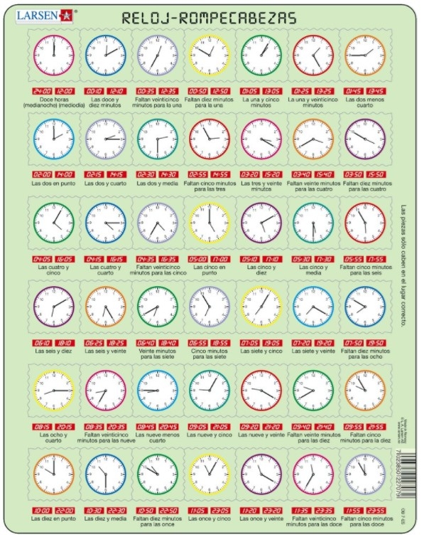 Puzzle Cadre - Reloj Rompecabezas (en Espagnol)