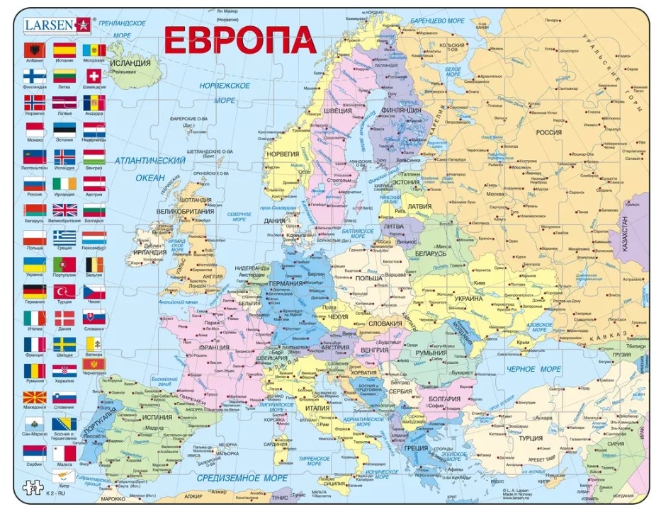 Puzzle Cadre - Carte de l'Europe en Russe