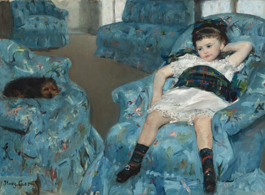 Mary Cassatt : Petite Fille dans un Fauteuil Bleu, 1878