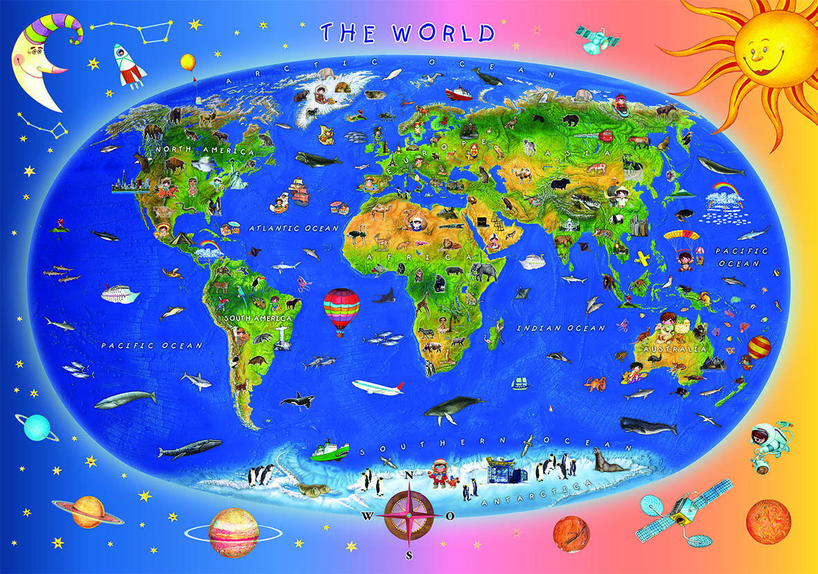 Carte du Monde pour Enfants (en anglais)