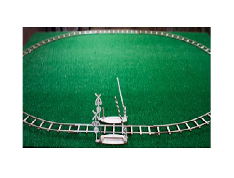 Puzzle 3D en Bois - Rails Ronds + Croisement