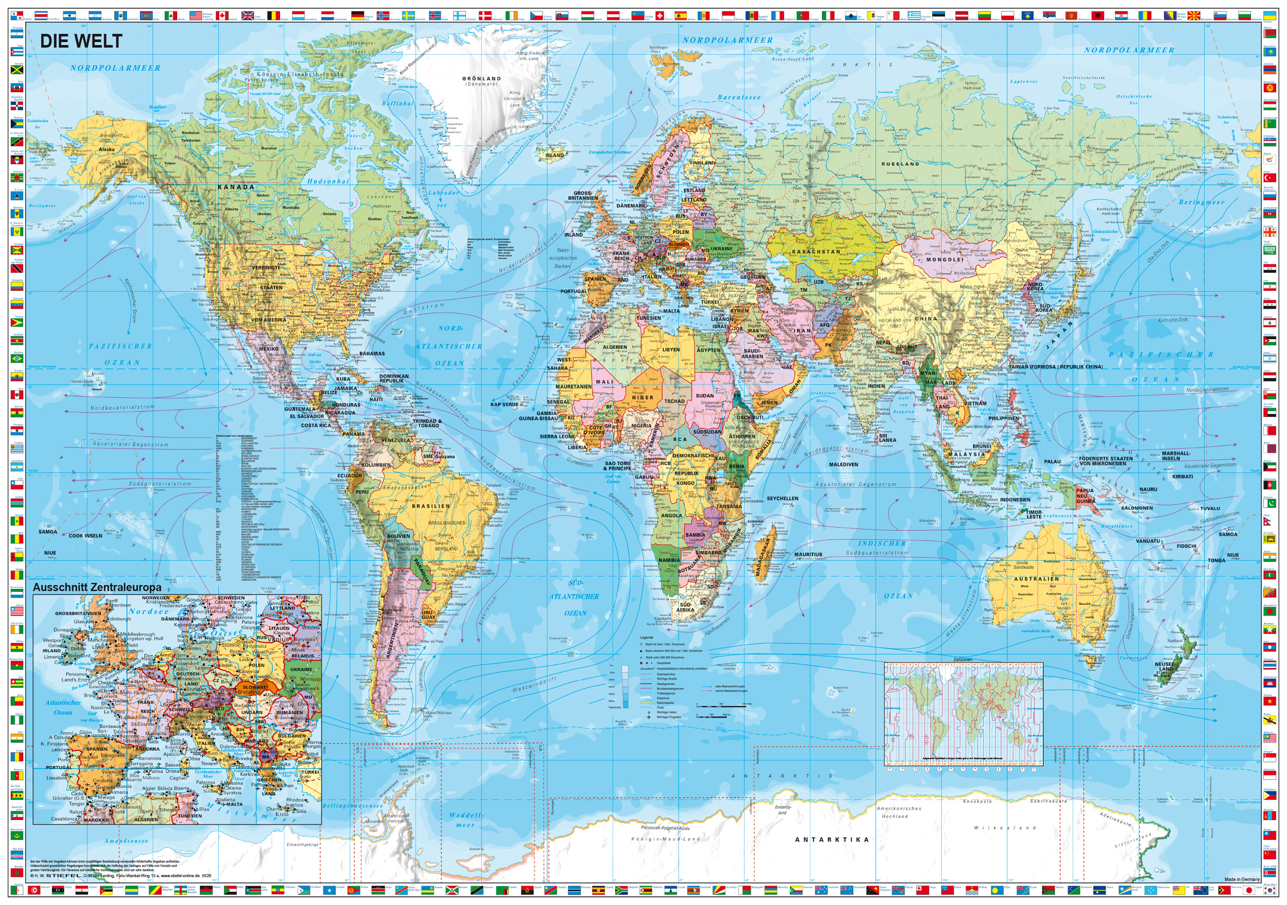 Carte du Monde en Allemand