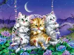 Chatons se Balançant au Clair de Lune