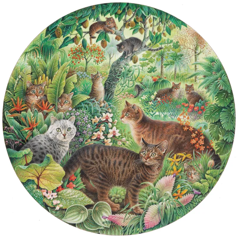 Puzzle Rond - Tiger Cats in the Jungle