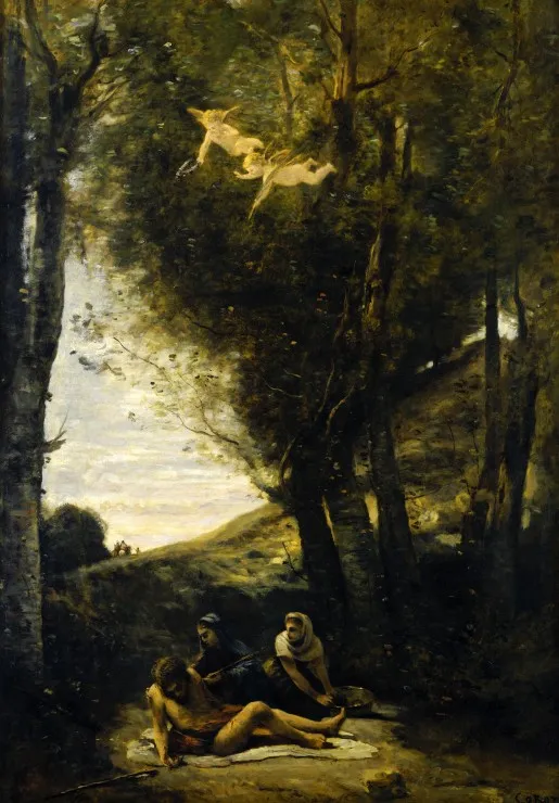 Jean-Baptiste-Camille Corot : Saint Sebastian Succored by the Holy Women, 1874