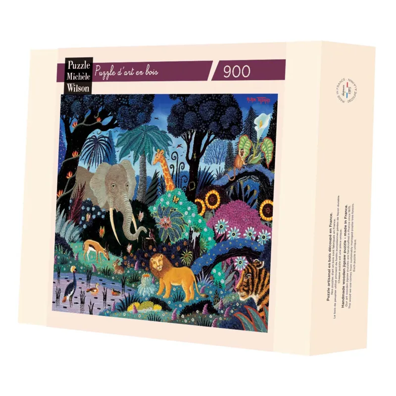 Puzzle en Bois Découpé à la Main - Nuit Dans La Jungle
