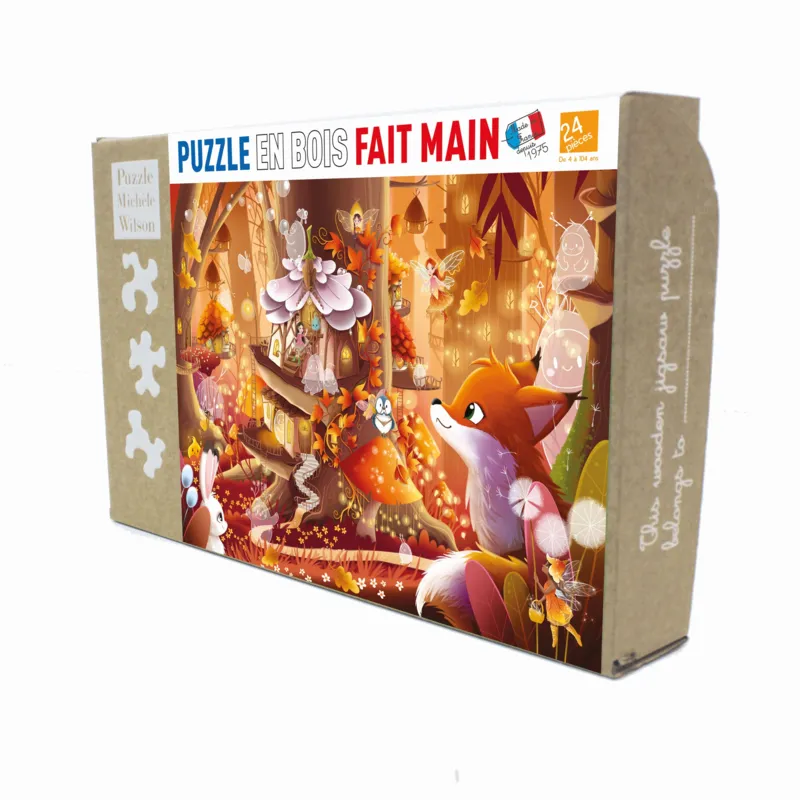 Puzzle en Bois Découpé à la Main - Maison Des Fées