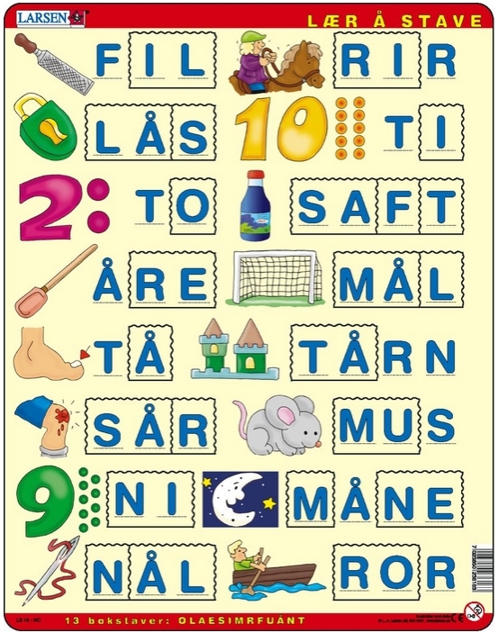 Puzzle Cadre - Apprendre à épeler 2 (en Norvégien)