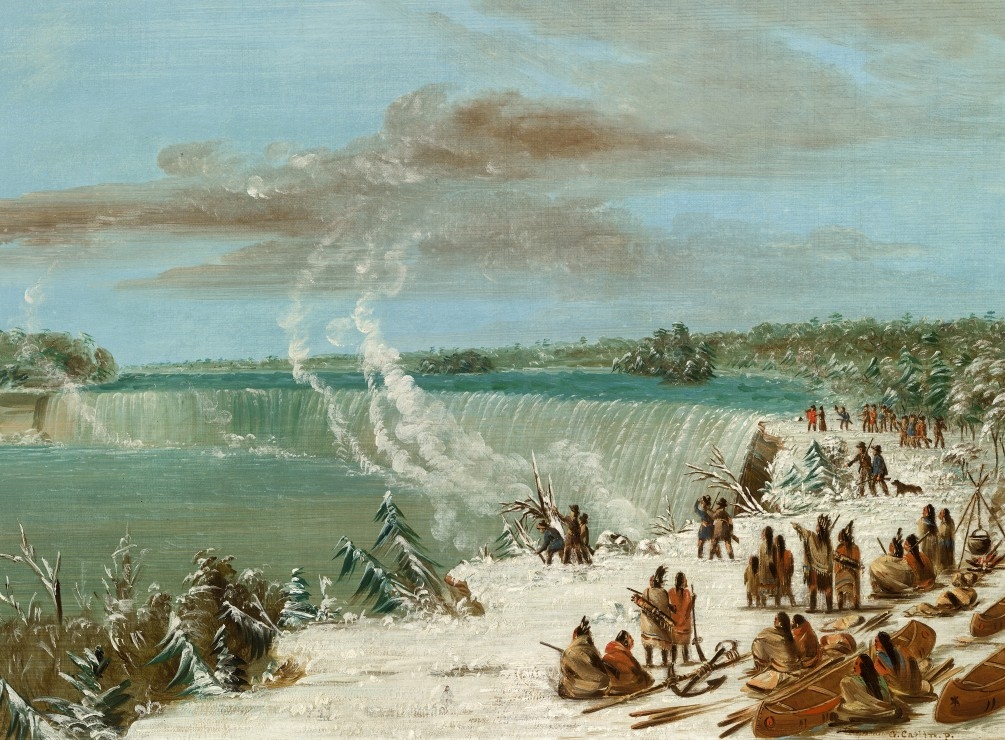 George Catlin : Portage Autour des chutes de Niagara à Table Rock, 1847-1848