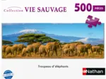 Puzzle Panoramique - Troupeau d'Éléphants