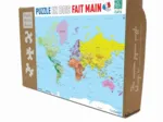 Puzzle en Bois Découpé à la Main - Carte Du Monde