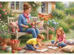 La Famille dans le Jardin