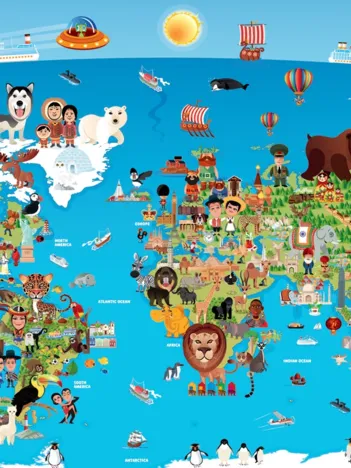 Produit Pièces XXL - Cartoon World Map Image