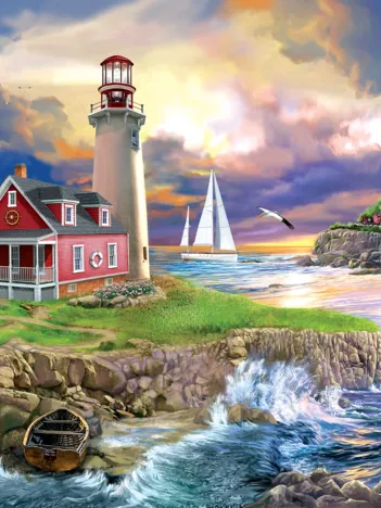 Produit Bigelow Illustrations - Sunset Point Lighthouse Image