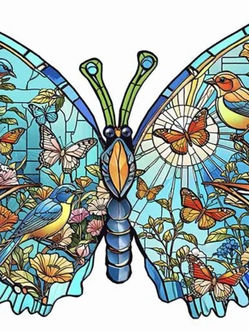 Produit Oiseaux. Fleurs Et Papillons - Puzzle Forme Image