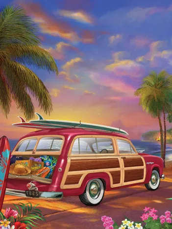 Produit Pièces XXL - Surfer au Coucher de Soleil Image