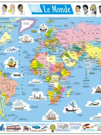 Produit Puzzle Cadre - Carte du Monde (en Français) Image