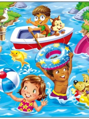 Produit Puzzle Cadre - Jeux d'enfants à la Mer Image