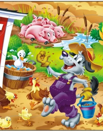 Produit Puzzle Cadre - Le Loup et les Animaux de la Ferme Image