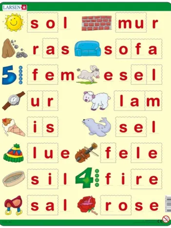 Produit Puzzle Cadre - Lær å lese (små bokstaver) (en Norvégien) Image