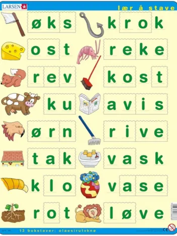 Produit Puzzle Cadre - Lær å lese (små bokstaver) (en Norvégien) Image