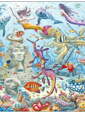 Produit Puzzle Cadre - Sirènes dans une mystérieuse ville engloutie Image