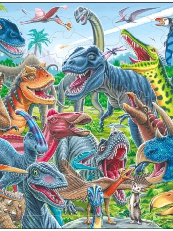 Produit Puzzle Cadre - Selfie - Cheerful Dinosaurs Image
