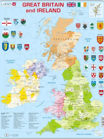 Produit Puzzle Cadre - Carte du Royaume Uni (en Anglais) Image