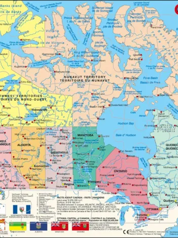 Produit Puzzle Cadre - Carte du Canada (en Français et Anglais) Image