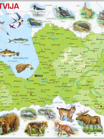 Produit Puzzle Cadre - Carte de la Lettonie (en Letton) Image