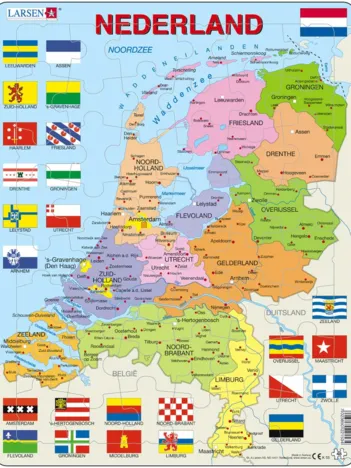 Produit Puzzle Cadre - Carte des Pays-Bas (en Hollandais) Image