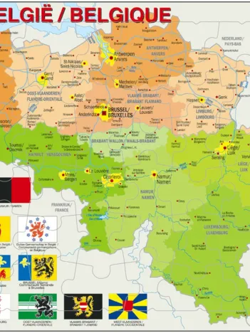 Produit Puzzle Cadre - Carte de la Belgique (en Français et Flamand) Image