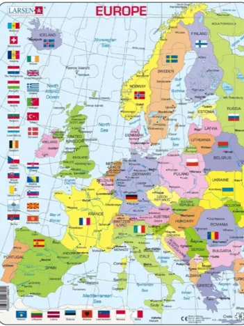 Produit Puzzle Cadre - Carte de l'Europe en Anglais Image