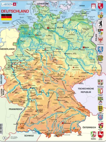 Produit Puzzle Cadre - Carte de l'Allemagne (en Allemand) Image