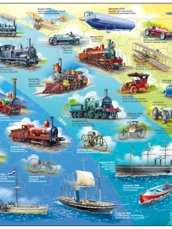 Produit Puzzle Cadre - Historical Vehicles  (en Anglais) Image