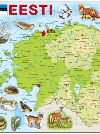 Produit Puzzle Cadre - Carte de l'Estonie (en Estonien) Image