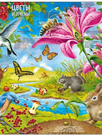Produit Puzzle Cadre - Les Fleurs et les Abeilles (en Russe) Image