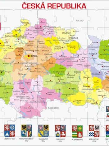 Produit Puzzle Cadre - Carte de la République Tchèque (en Tchèque) Image