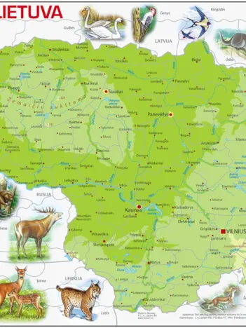 Produit Puzzle Cadre - Carte de la Lituanie (en Lituanien) Image