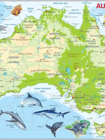 Produit Puzzle Cadre - Carte de l'Australie (en Allemand) Image