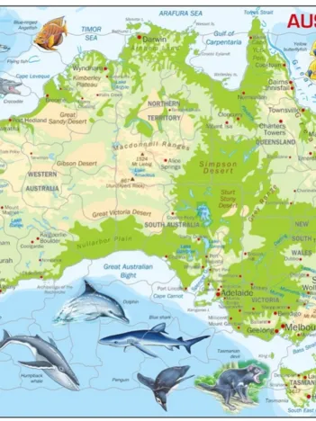 Produit Puzzle Cadre - Carte de l'Australie (en Anglais) Image
